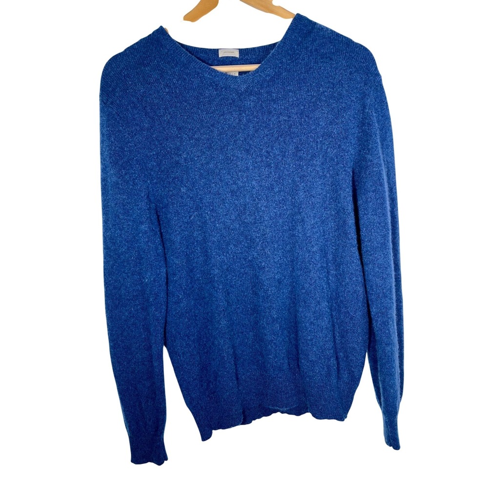 Article 365 Sweater‎ Mens XL Blue 100% Cashmere V-Neck Pullover